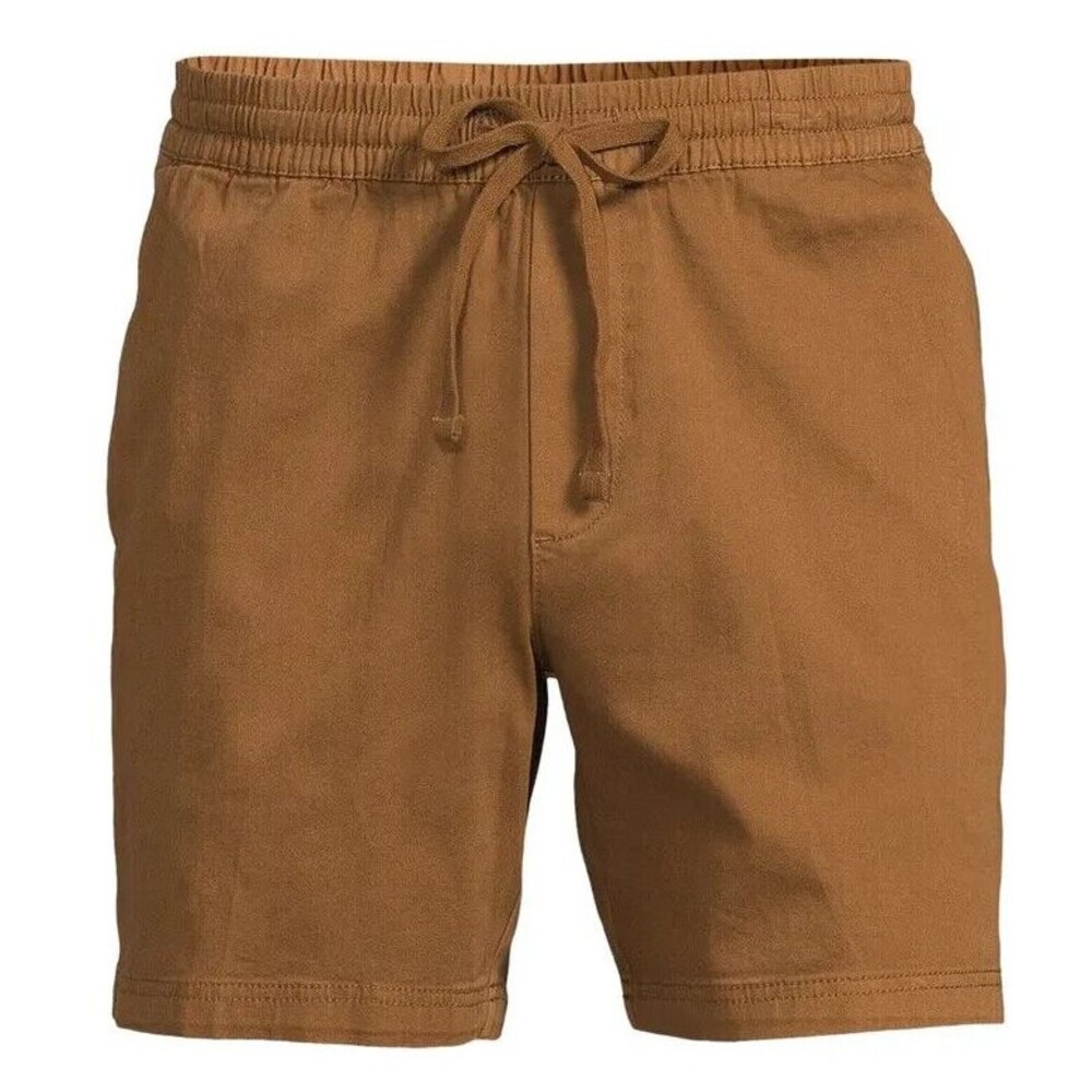 No Boundaries Mens SM 28/30 Brown Elastic Waist Twill Pull On Jogger Shorts NEW